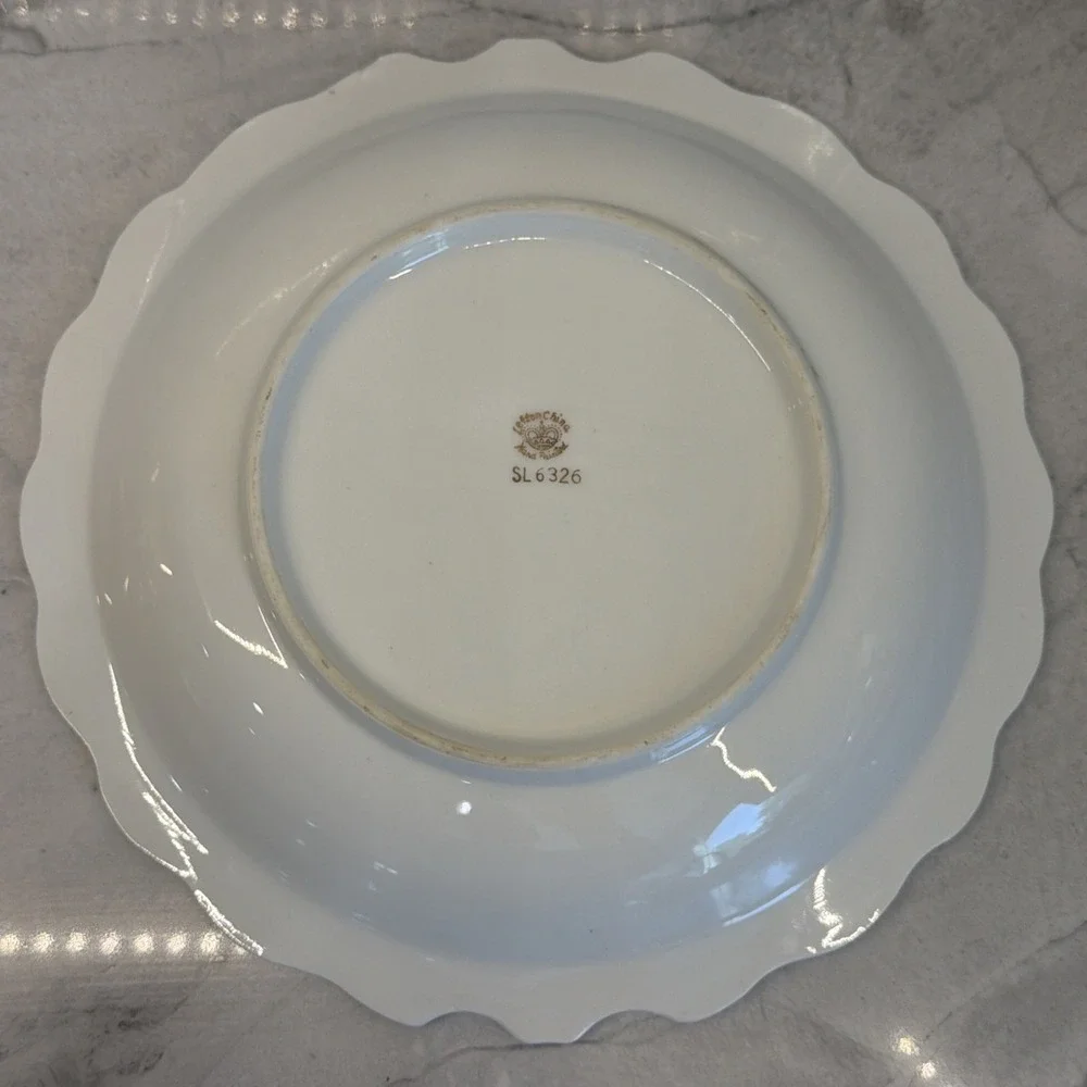 Vintage Lefton China Heritage Rose #6326 Porcelain Serving Bowl Pink Yellow Gold